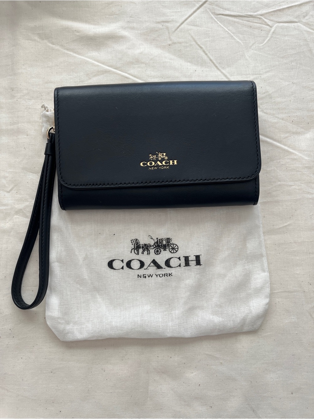 Black Leather Wallet - Sleek Women's Clutch